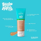 Protetor Solar Facial SUNLESS 40g FPS 60 com Base 4.0 Média – Protetor Solar com Cor, Alta Proteção e Cobertura Natural