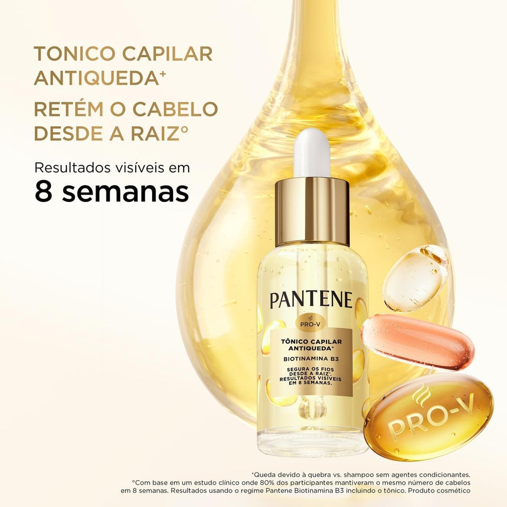 Tônico Capilar PANTENE 52ml Biotinamina B3 – Tratamento para o Couro Cabeludo, Fortalecimento, Nutrição e Cuidado Capilar