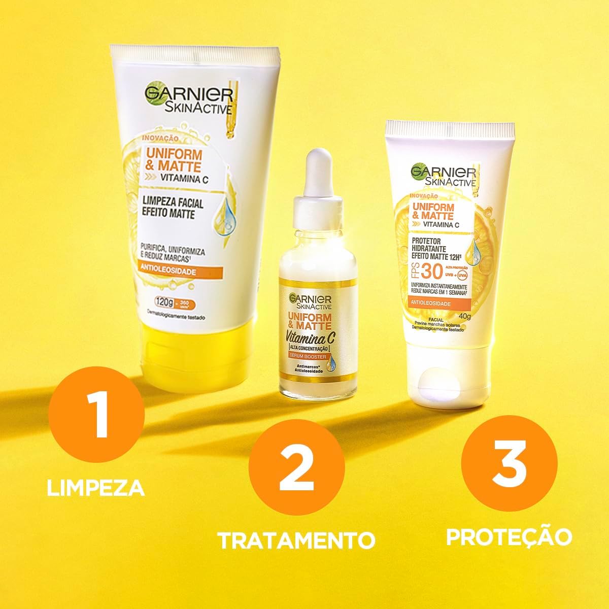 Sabonete Facial GARNIER 120g Vitamina C – Limpeza Profunda, Remoção de Impurezas, Frescor e Cuidado Diário da Pele