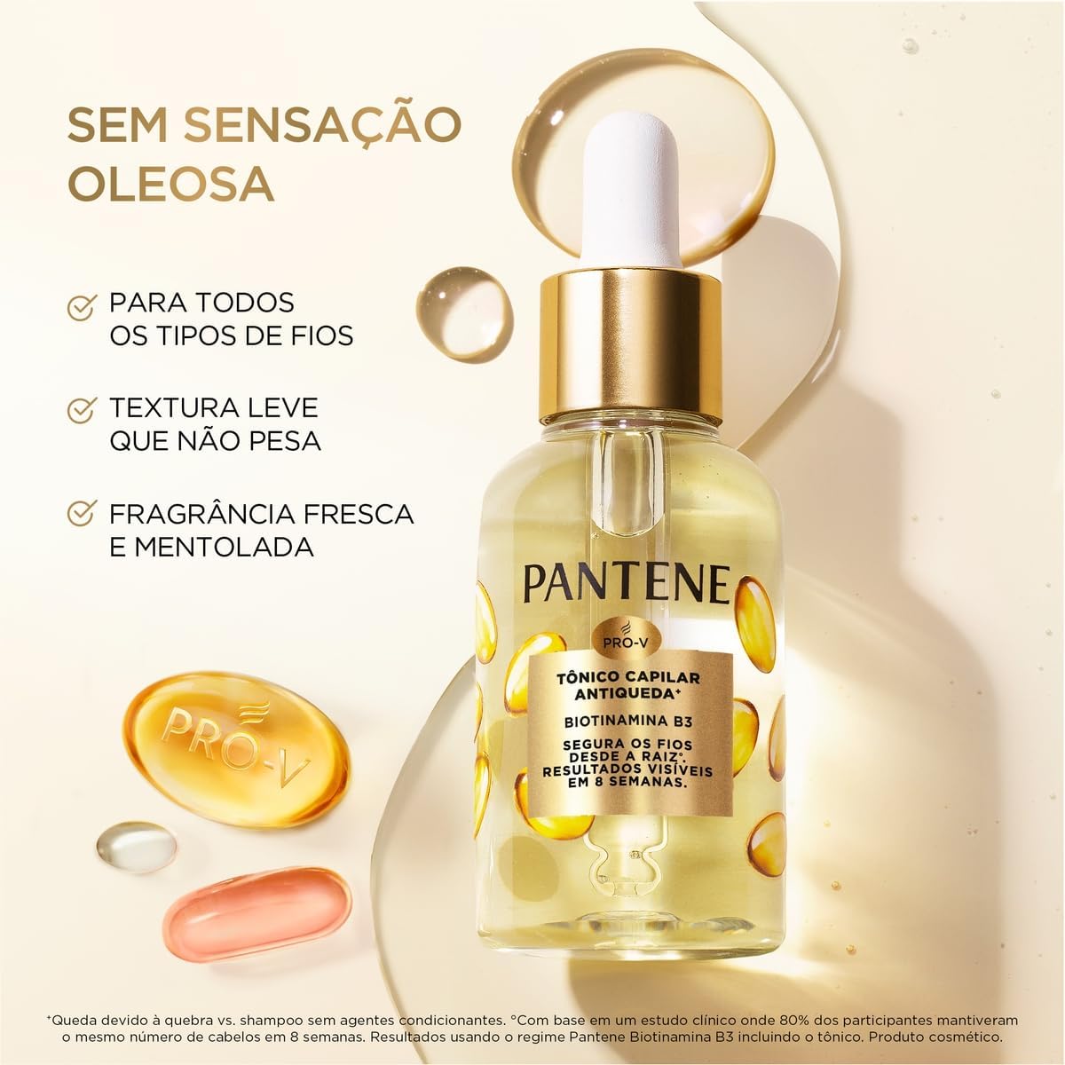 Tônico Capilar PANTENE 52ml Biotinamina B3 – Tratamento para o Couro Cabeludo, Fortalecimento, Nutrição e Cuidado Capilar