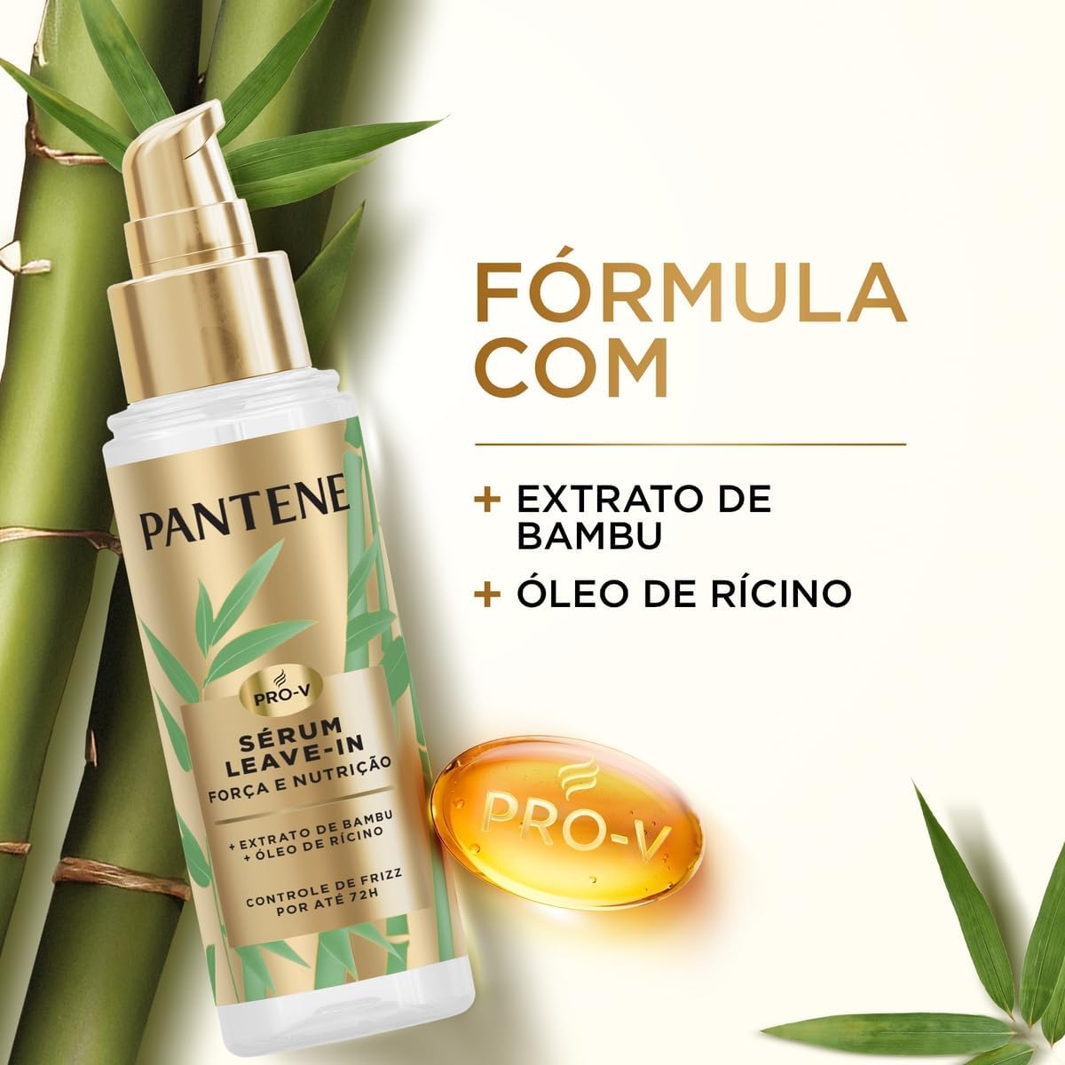 Sérum Capilar PANTENE 95ml Força e Nutrição Leave-In – Tratamento para Cabelos, Nutrição, Fortalecimento, Brilho e Maciez