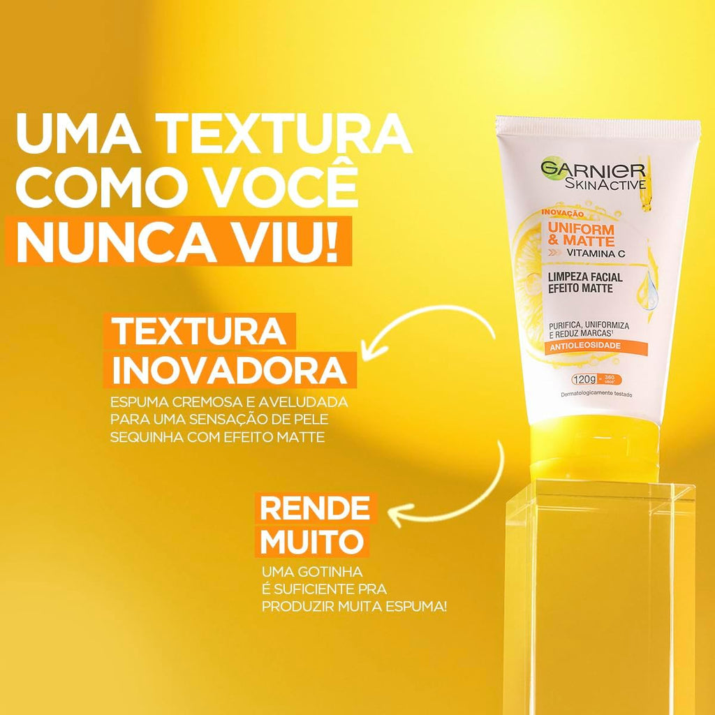 Sabonete Facial GARNIER 120g Vitamina C – Limpeza Profunda, Remoção de Impurezas, Frescor e Cuidado Diário da Pele