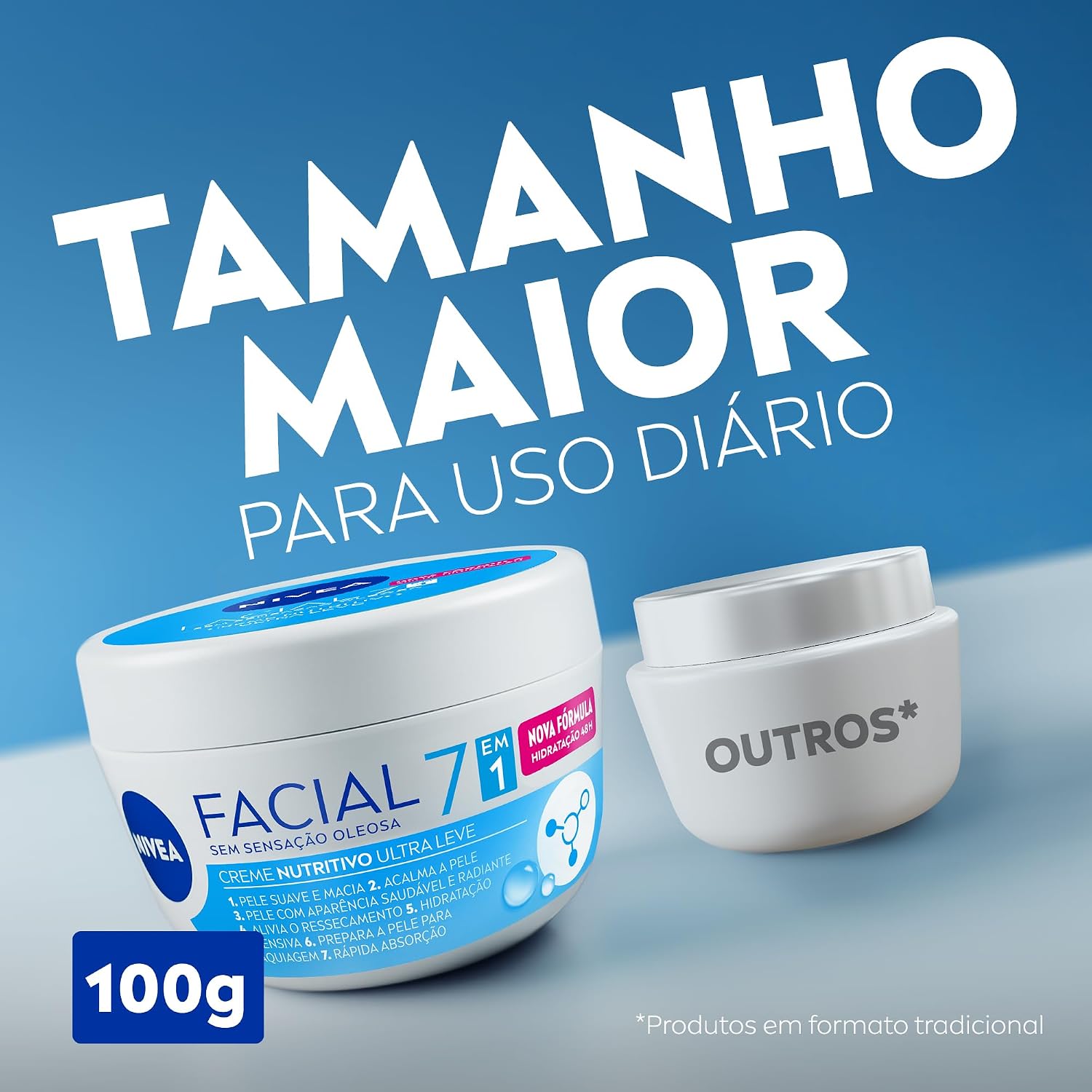 Creme Facial NIVEA 7 em 1 Nutritivo 100g – Hidratante Facial para o Rosto, Nutrição, Hidratação e Cuidado Diário