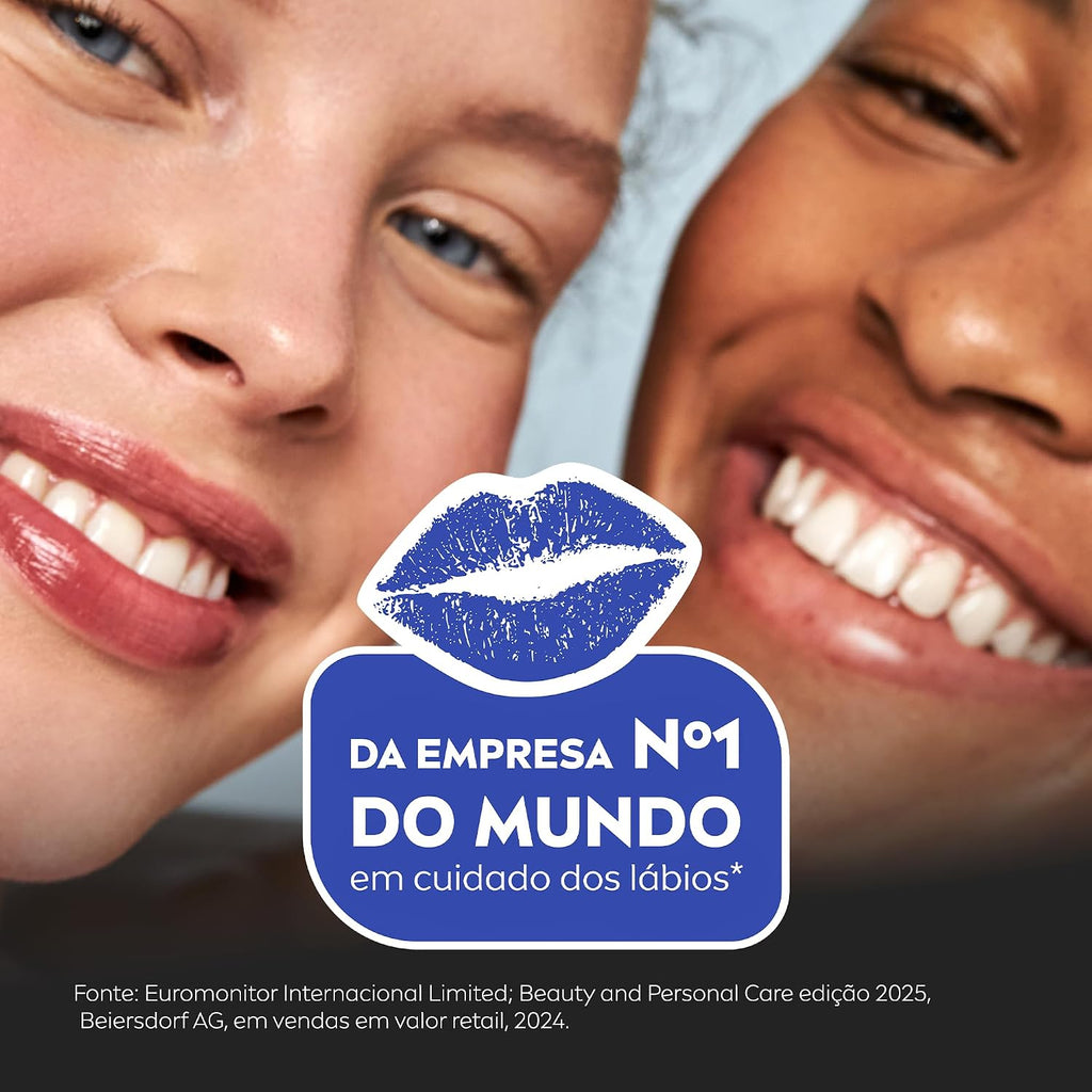 Protetor Labial NIVEA 4,8g Morango Shine – Hidratante Labial com Brilho, Cuidado e Maciez para os Lábios