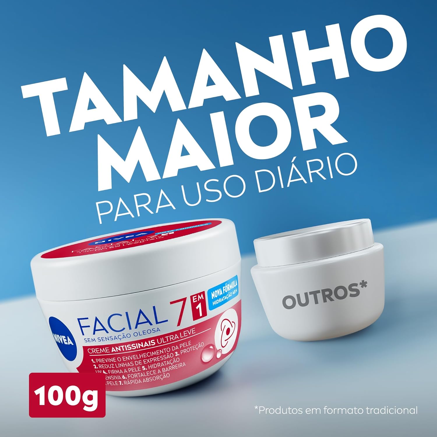 Creme Facial NIVEA 5 em 1 Antissinais 100g Hidratante para o Rosto – Hidratação, Firmeza e Cuidado Diário