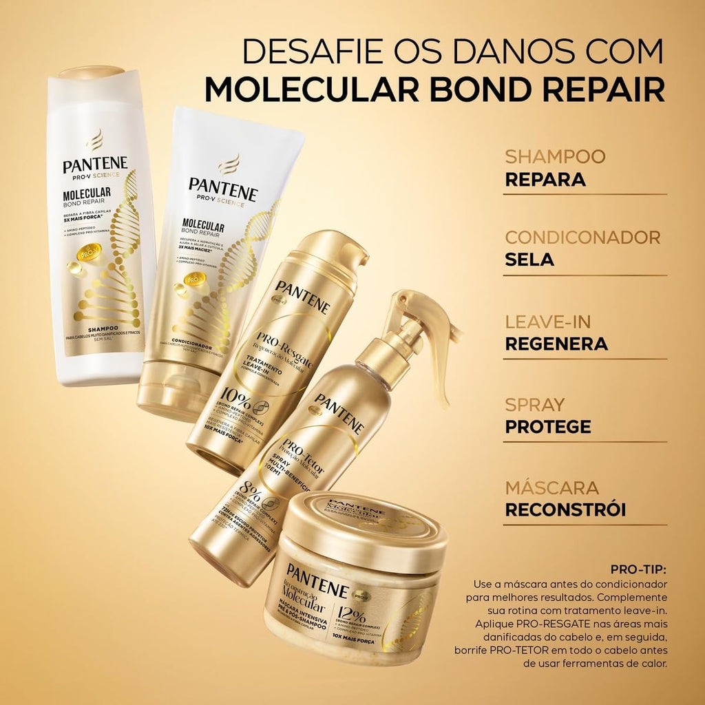Spray Capilar PANTENE 170ml Molecular Bond Repair – Tratamento para Cabelos Danificados, Reparação, Força e Proteção dos Fios