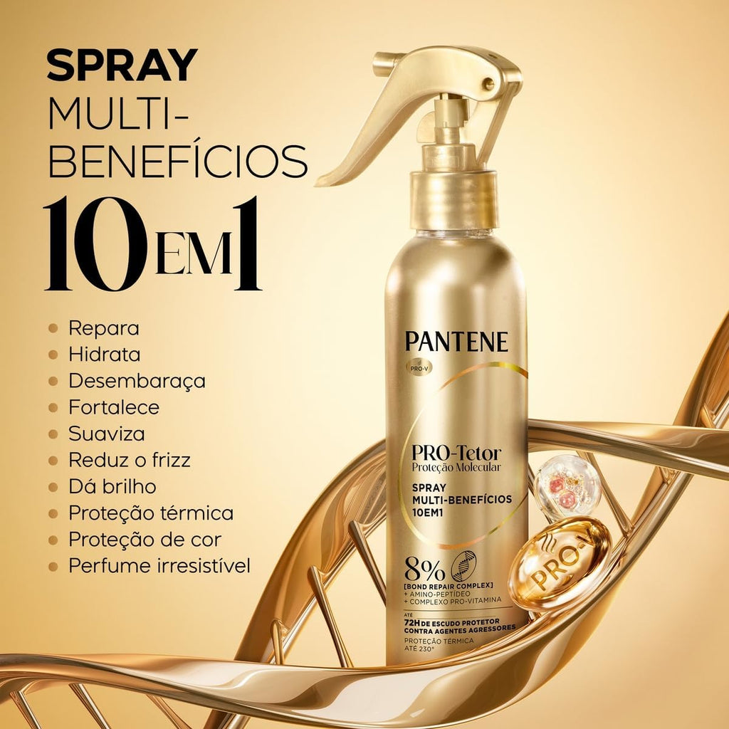 Spray Capilar PANTENE 170ml Molecular Bond Repair – Tratamento para Cabelos Danificados, Reparação, Força e Proteção dos Fios