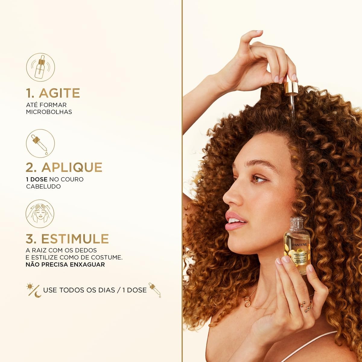 Tônico Capilar PANTENE 52ml Biotinamina B3 – Tratamento para o Couro Cabeludo, Fortalecimento, Nutrição e Cuidado Capilar