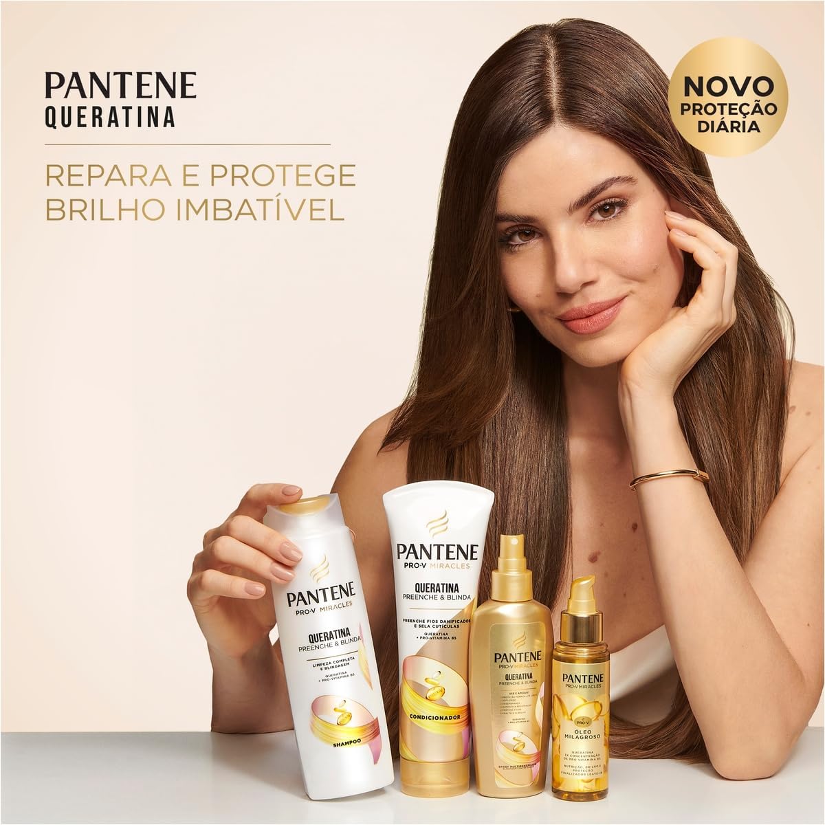 Óleo Milagroso Capilar PANTENE 95ml Queratina – Tratamento, Nutrição, Brilho, Maciez e Controle do Frizz para os Cabelos