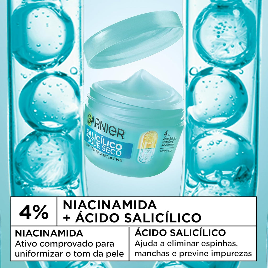 Hidratante Facial GARNIER 85g Antiacne – Creme para o Rosto, Hidratação, Controle da Oleosidade e Cuidado da Pele