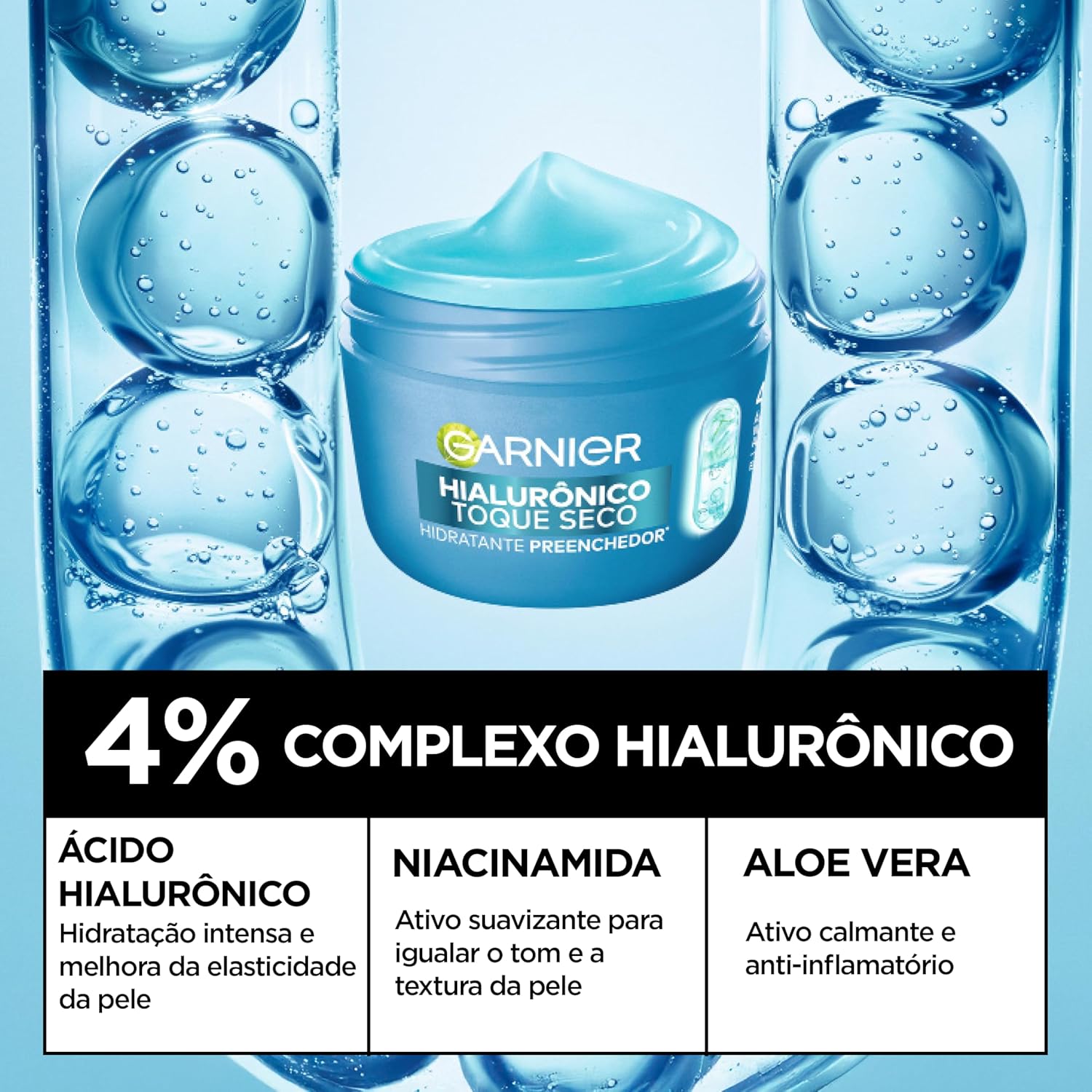 Hidratante Facial GARNIER 85g Hialurônico Preenchedor – Creme para o Rosto com Ácido Hialurônico, Hidratação e Cuidado Diário