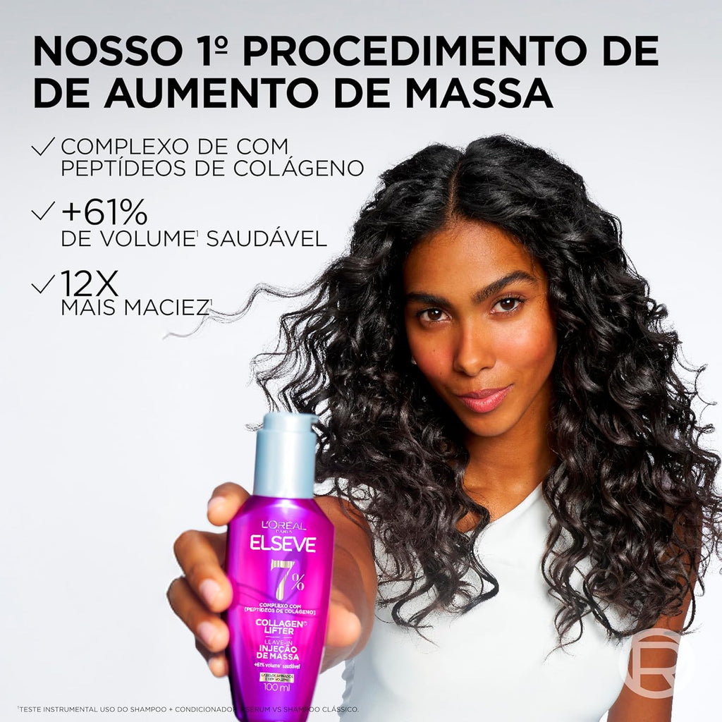 Leave-In ELSEVE 100ml Collagen Lifter – Creme de Pentear, Hidratação, Nutrição, Maciez e Cuidado dos Fios