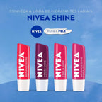 Protetor Labial NIVEA 4,8g Cereja Shine – Hidratante Labial com Brilho, Cor, Cuidado e Maciez para os Lábios