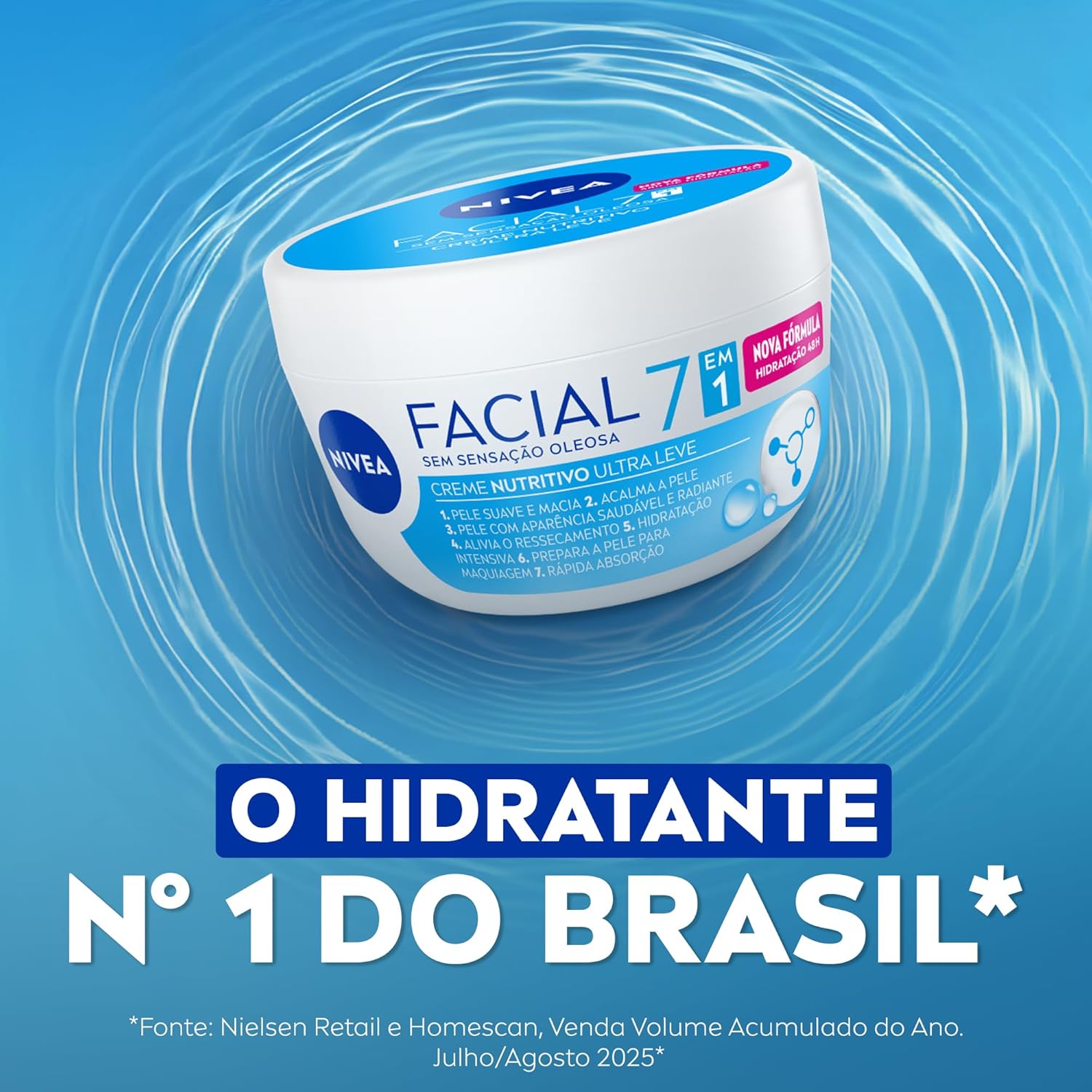 Creme Facial NIVEA 7 em 1 Nutritivo 100g – Hidratante Facial para o Rosto, Nutrição, Hidratação e Cuidado Diário