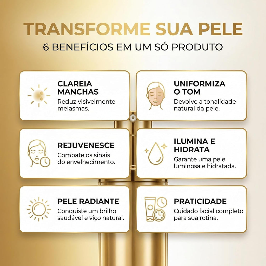 Sérum Facial DERMACHEM 30ml Clareador – Sérum para o Rosto, Cuidado Facial, Uniformização e Aparência Mais Radiante da Pele