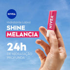 Protetor Labial NIVEA 4,8g Melancia Shine – Hidratante Labial com Brilho, Cuidado, Maciez e Aroma de Melancia para os Lábios