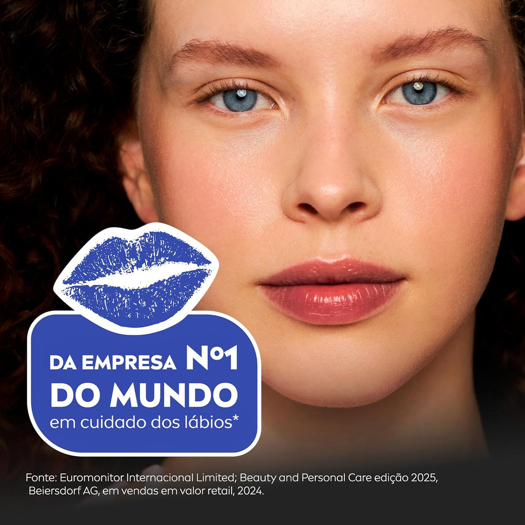 Protetor Labial NIVEA 4,8g Amora Shine – Hidratante Labial com Brilho, Cor, Cuidado e Maciez para os Lábios