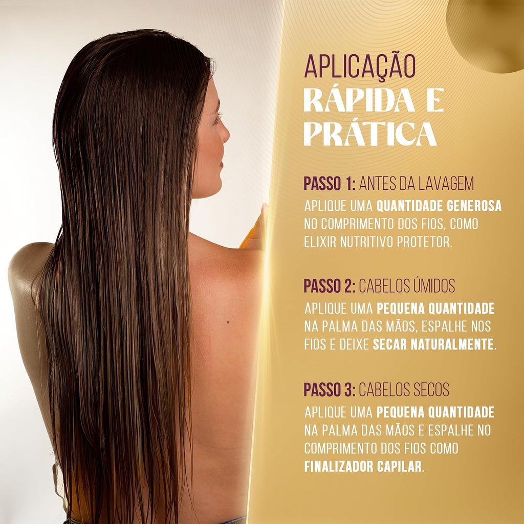 Óleo Capilar BEAUTY COLOR 40ml Elixir Ceramidas – Nutrição, Hidratação, Brilho, Maciez e Controle do Frizz