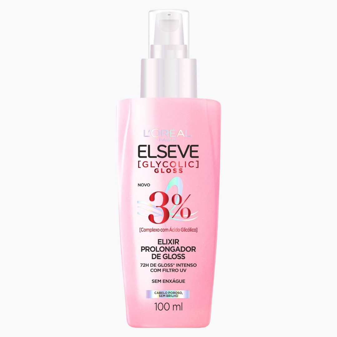 Sérum Capilar ELSEVE 100ml Glycolic Gloss – Tratamento, Brilho Intenso, Maciez, Alinhamento e Controle do Frizz