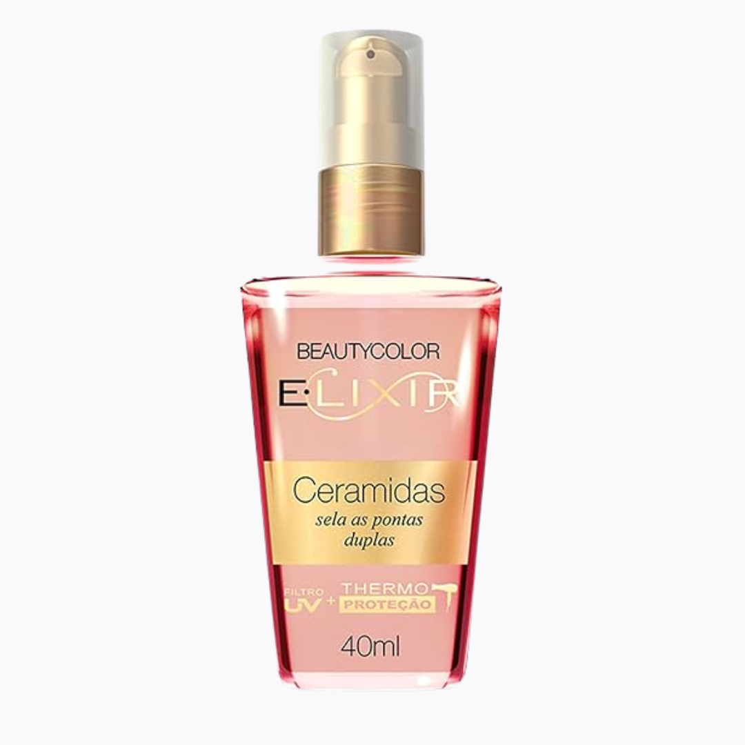 Óleo Capilar BEAUTY COLOR 40ml Elixir Ceramidas – Nutrição, Hidratação, Brilho, Maciez e Controle do Frizz
