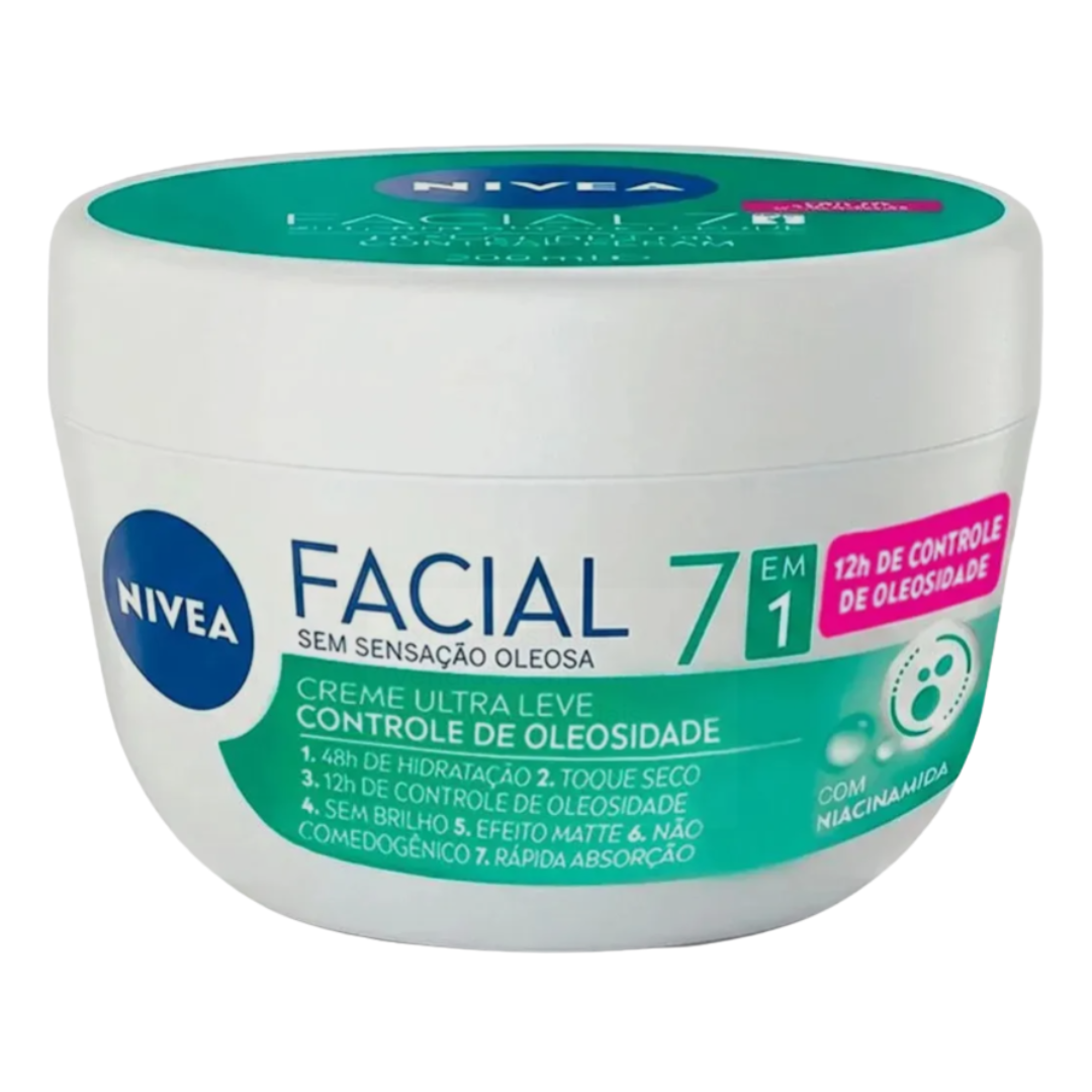 Creme Facial NIVEA 7 em 1 Controle de Oleosidade 100g – Hidratante Facial para Pele Oleosa, Mista e Cuidado Diário
