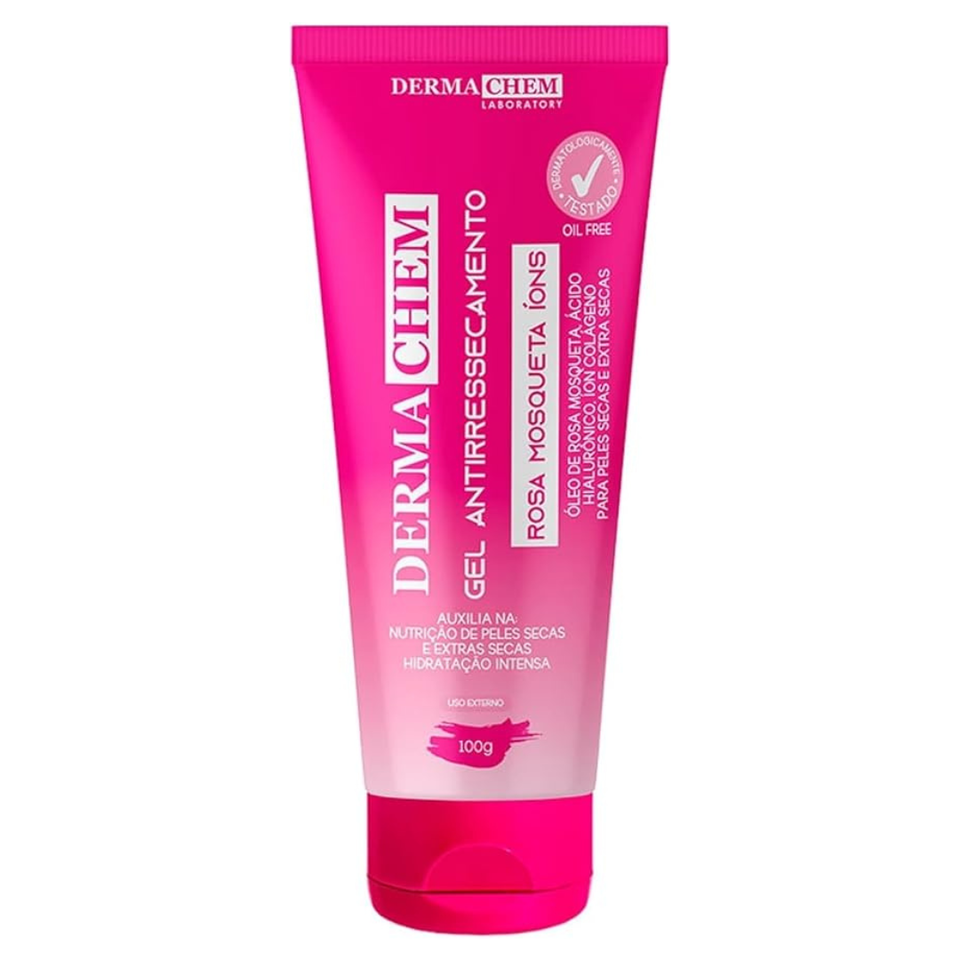 Gel Esfoliante Facial DERMACHEM 100g Rosa Mosqueta Íons – Esfoliante para o Rosto, Limpeza e Renovação da Pele