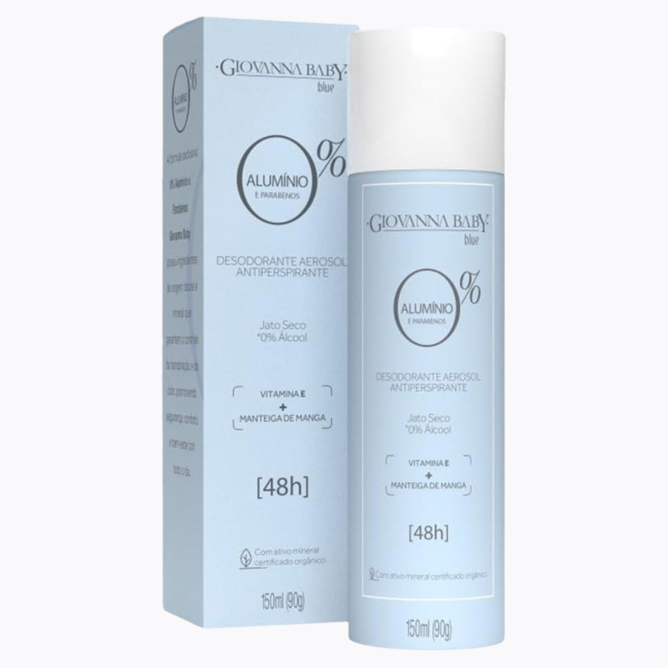 Desodorante Giovanna Baby Aerossol 150ml 0% Alumínio Blue – Proteção, Frescor e Fragrância Agradável para o Dia a Dia
