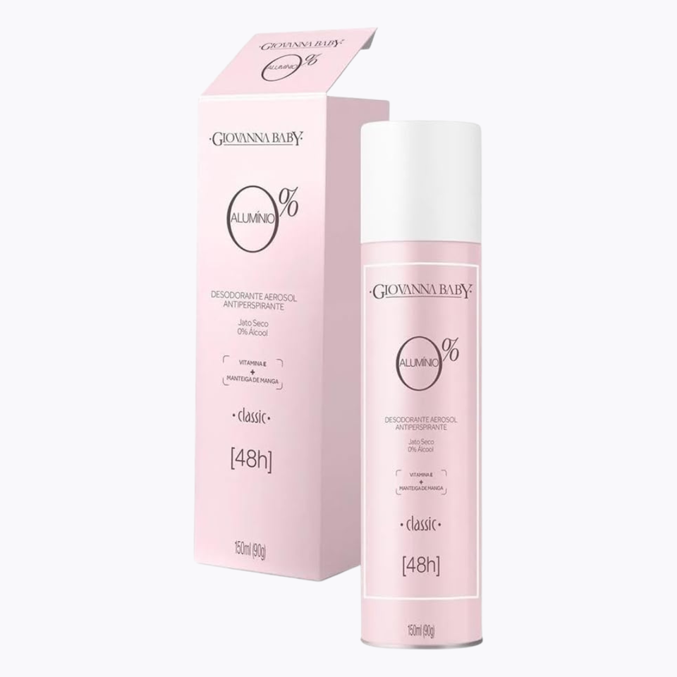 Desodorante Giovanna Baby Aerossol 150ml 0% Alumínio Classic – Proteção, Frescor e Fragrância Agradável para o Dia a Dia