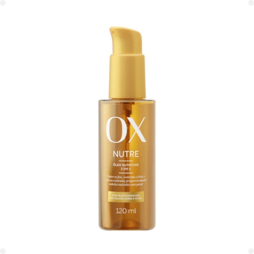 Óleo Capilar OX 120ml Nutre – Óleo para Cabelos, Nutrição, Hidratação, Brilho e Maciez para Todos os Tipos de Cabelo